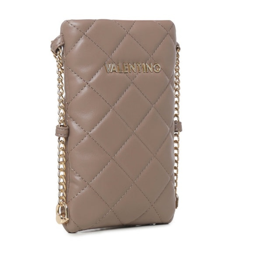 Valentino Taupe Crossbody Quilted Phone Bag with Gold Chain Strap - Like New - Picture 6 of 7